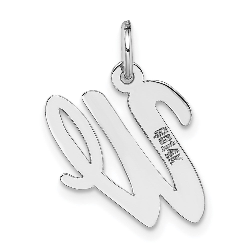FJC Finejewelers 14 kt White Gold Medium Script Letter W Initial Charm