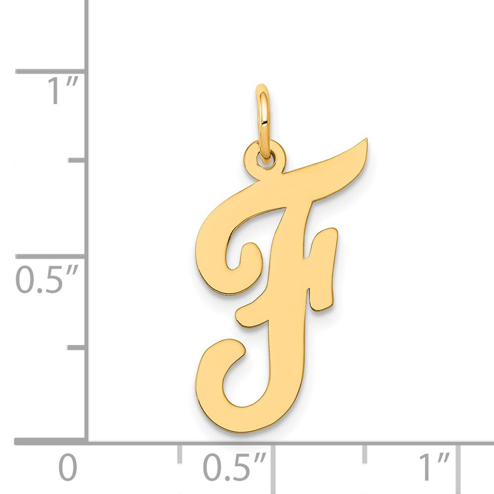 FJC Finejewelers 14 kt Yellow Gold Large Script Letter F Initial Charm