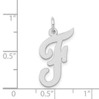 FJC Finejewelers 14 kt White Gold Large Script Letter F Initial Charm