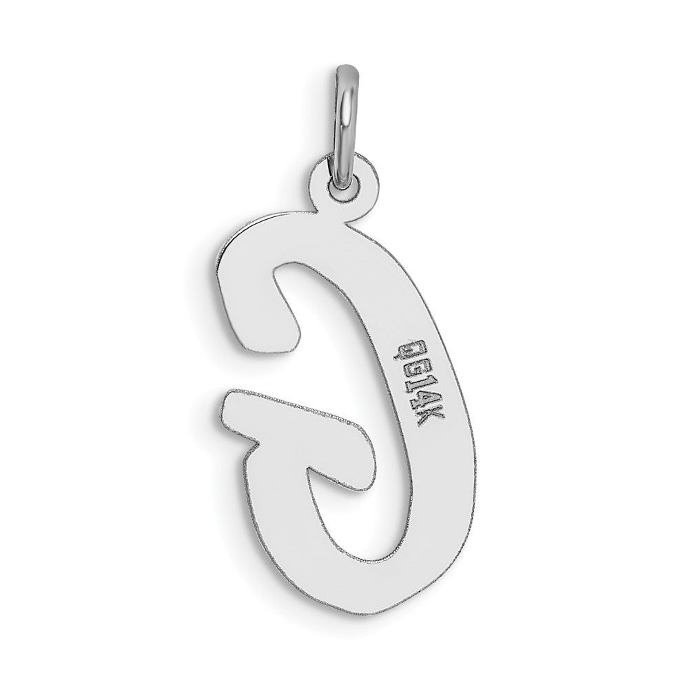 FJC Finejewelers 14 kt White Gold Large Script Letter G Initial Charm