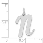 FJC Finejewelers 14 kt White Gold Large Script Letter N Initial Charm
