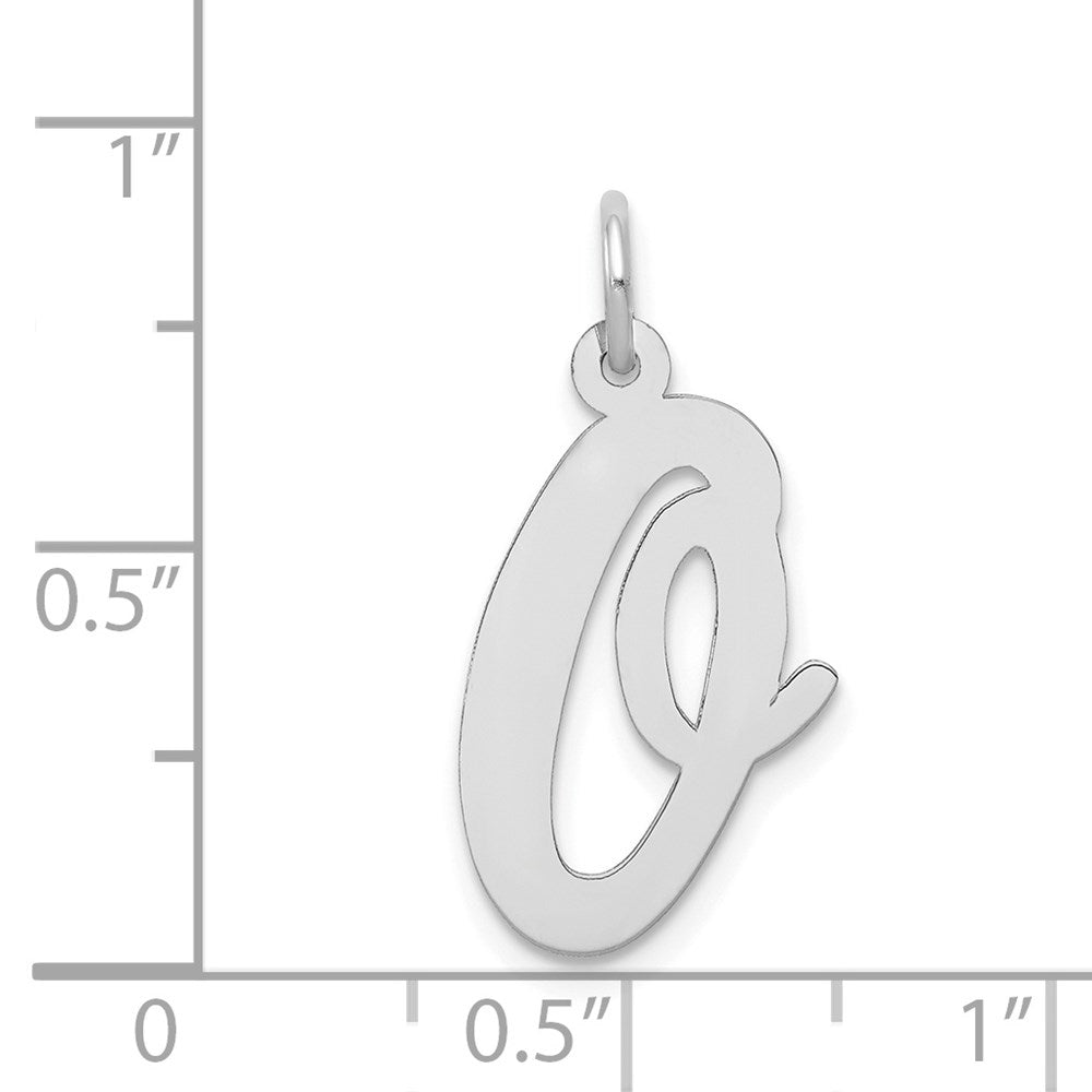 FJC Finejewelers 14 kt White Gold Large Script Letter O Initial Charm