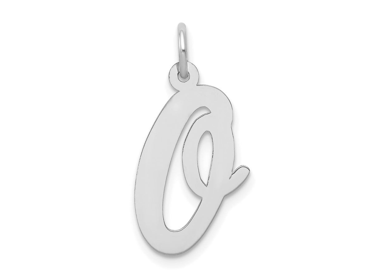 FJC Finejewelers 14 kt White Gold Large Script Letter O Initial Charm