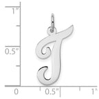 FJC Finejewelers 14 kt White Gold Large Script Letter T Initial Charm