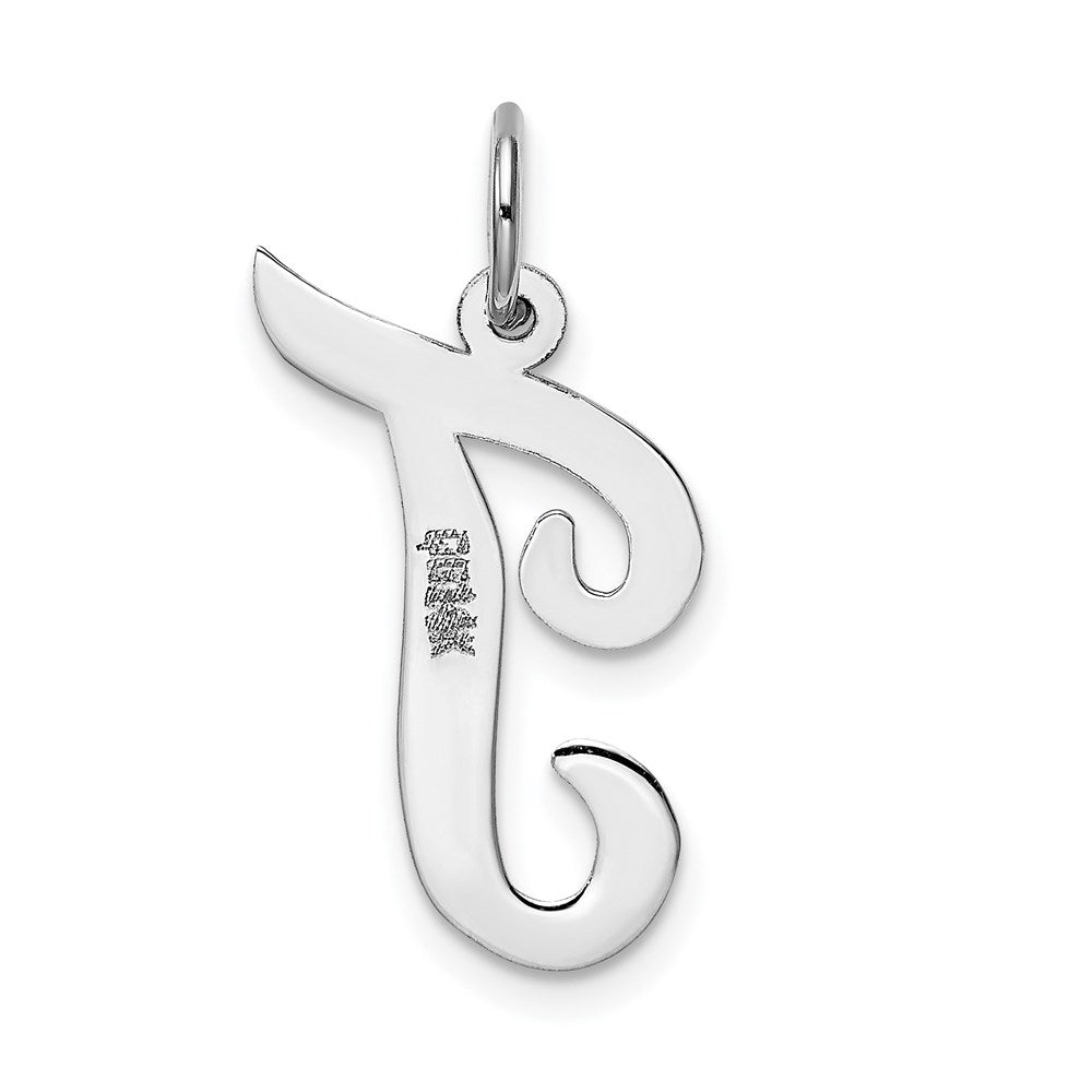FJC Finejewelers 14 kt White Gold Large Script Letter T Initial Charm