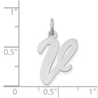FJC Finejewelers 14 kt White Gold Large Script Letter V Initial Charm