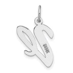 FJC Finejewelers 14 kt White Gold Large Script Letter V Initial Charm
