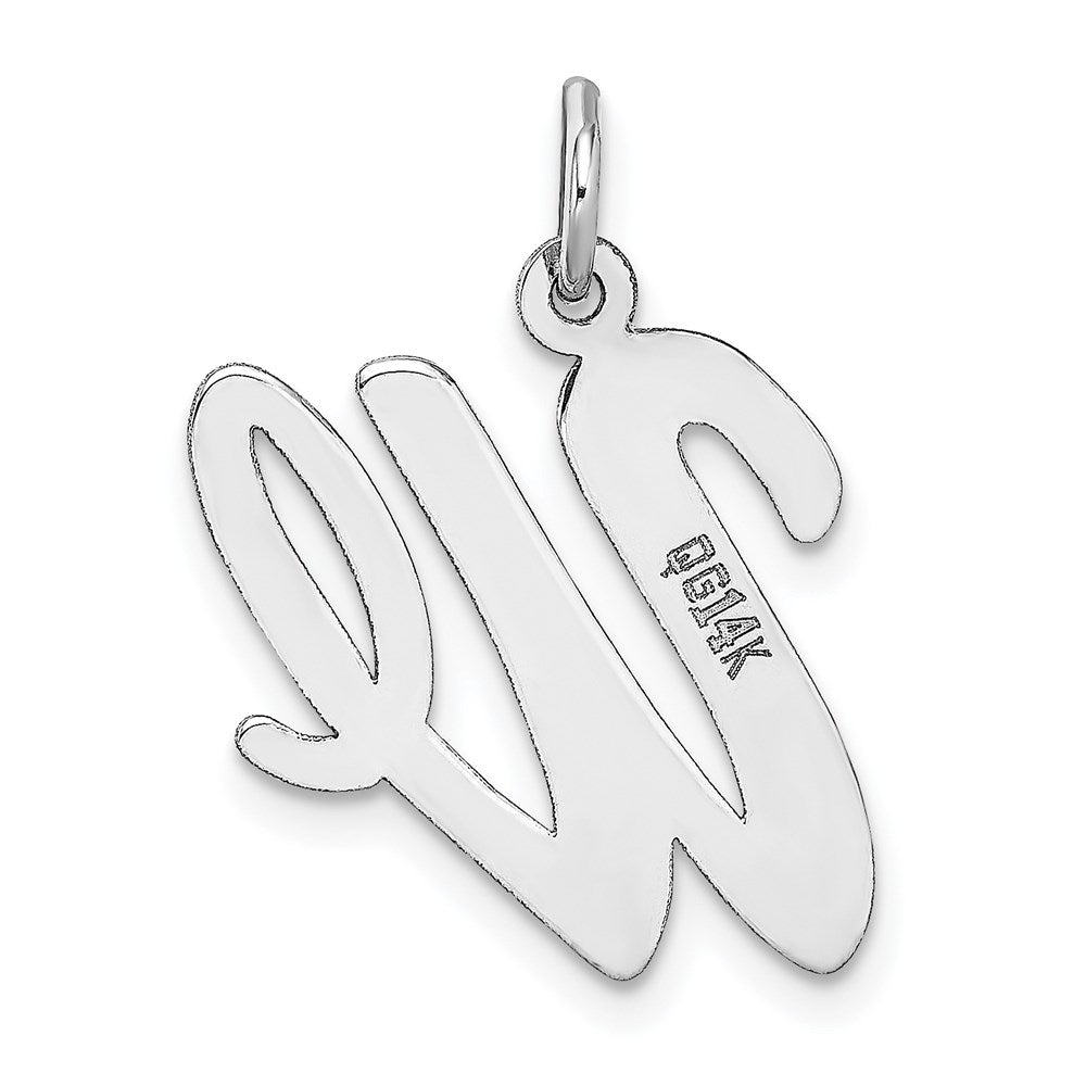 FJC Finejewelers 14 kt White Gold Large Script Letter W Initial Charm
