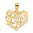 FJC Finejewelers 14 kt Yellow Gold and Rhodium MOM Charm 20 x 15 mm