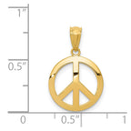 FJC Finejewelers 14 kt Yellow Gold Polished Peace Sign Circle Charm 20 x 12 mm