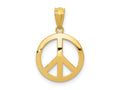 FJC Finejewelers 14 kt Yellow Gold Polished Peace Sign Circle Charm 20 x 12 mm