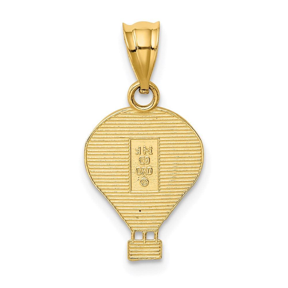 FJC Finejewelers 14 kt Yellow Gold Polished Multi-color Enamel Hot Air Balloon Charm 23 x 12 mm
