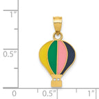 FJC Finejewelers 14 kt Yellow Gold Polished Multi-color Enamel Hot Air Balloon Charm 23 x 12 mm