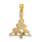 FJC Finejewelers 14 kt Yellow Gold with Rhodium Christmas Tree Charm 22 x 15 mm