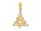 FJC Finejewelers 14 kt Yellow Gold with Rhodium Christmas Tree Charm 22 x 15 mm