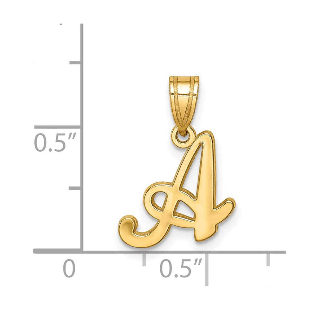 FJC Finejewelers 14 kt Yellow Gold Script Letter A Initial Charm 13 x 12 mm
