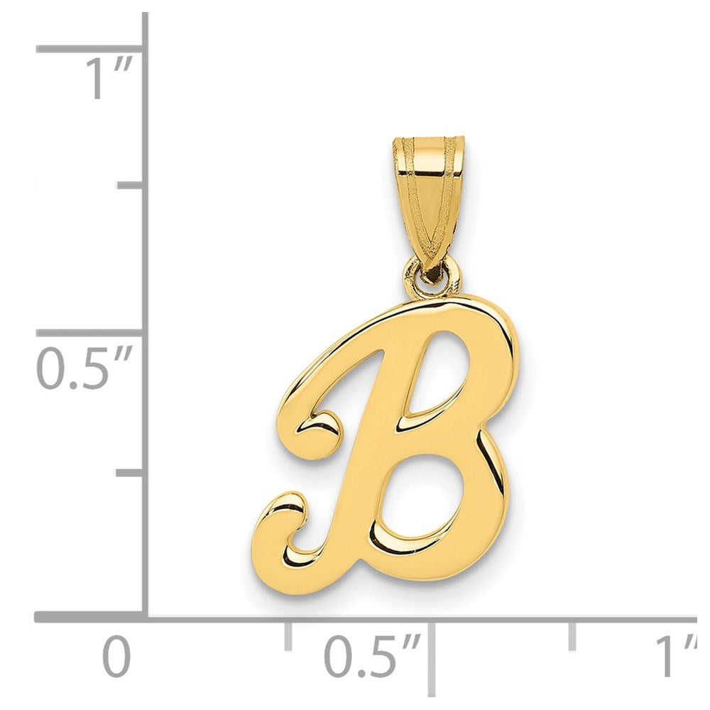 FJC Finejewelers 14 kt Yellow Gold Script Letter B Initial Charm 15 x 11 mm