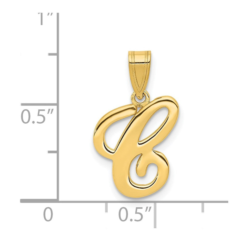 FJC Finejewelers 14 kt Yellow Gold Script Letter C Initial Charm 14 x 11 mm
