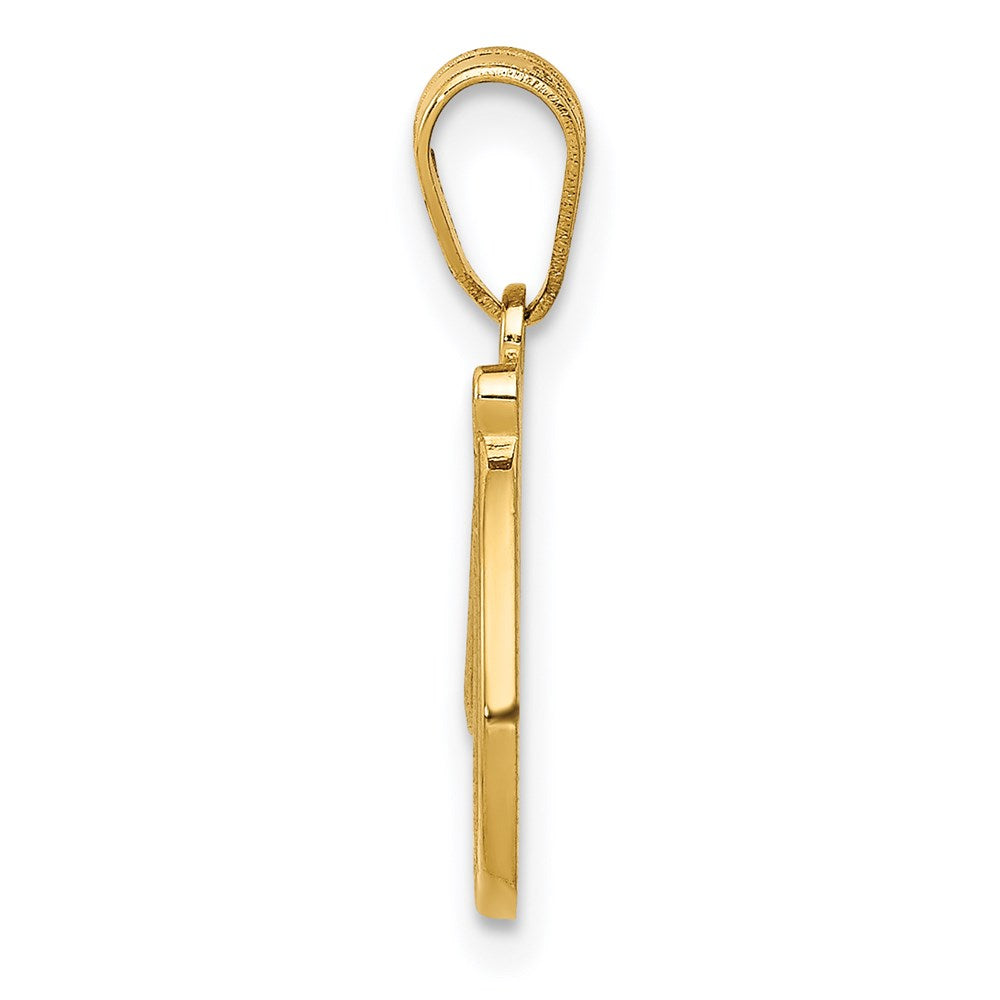 FJC Finejewelers 14 kt Yellow Gold Script Letter D Initial Charm 14 x 13 mm