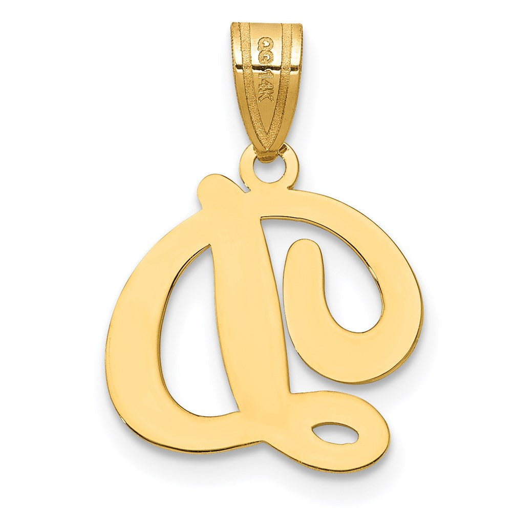 FJC Finejewelers 14 kt Yellow Gold Script Letter D Initial Charm 14 x 13 mm