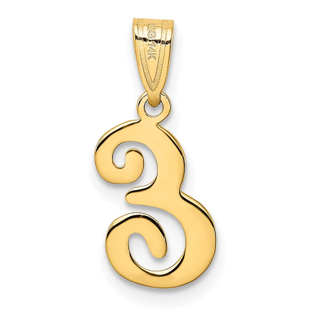FJC Finejewelers 14 kt Yellow Gold Script Letter E Initial Charm