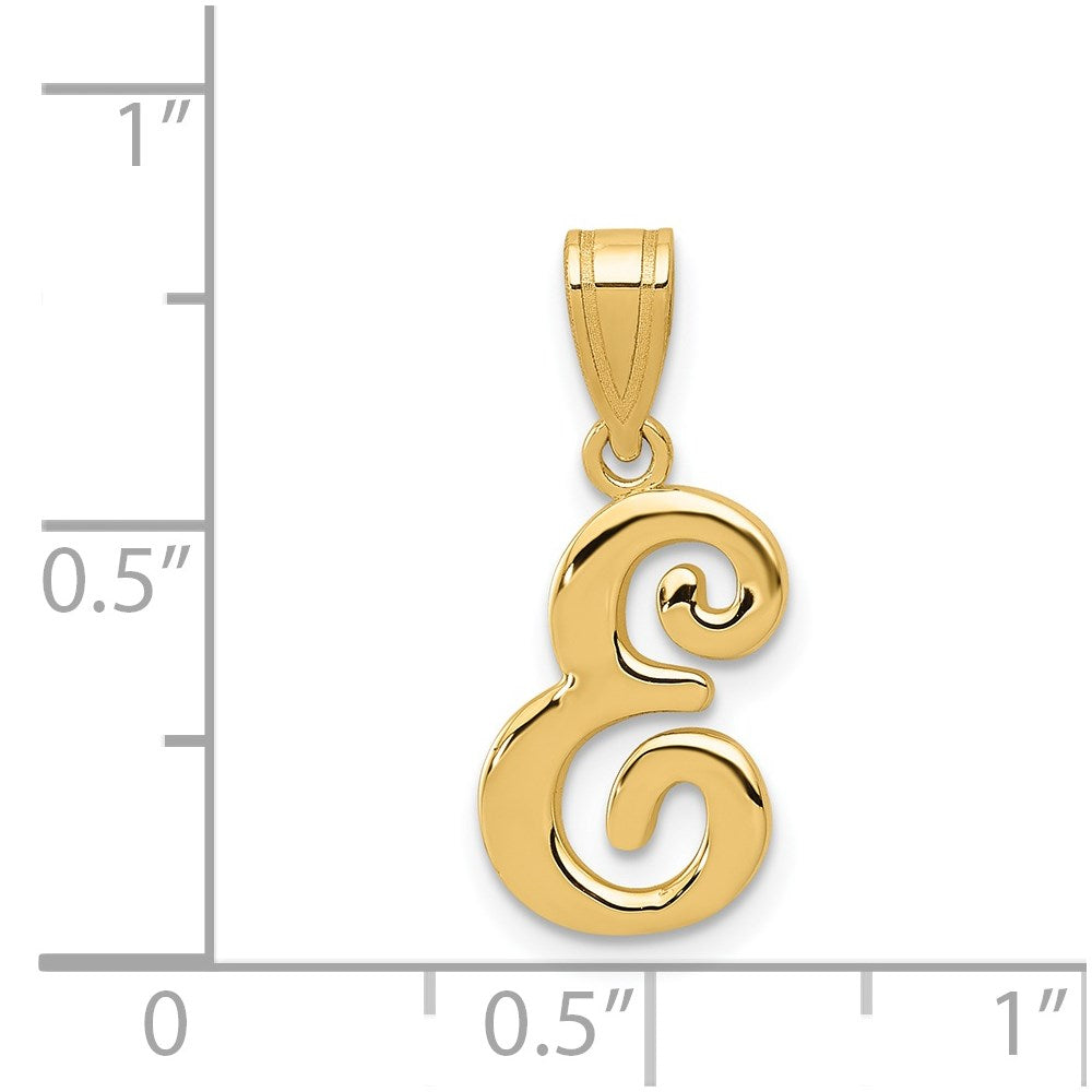 FJC Finejewelers 14 kt Yellow Gold Script Letter E Initial Charm