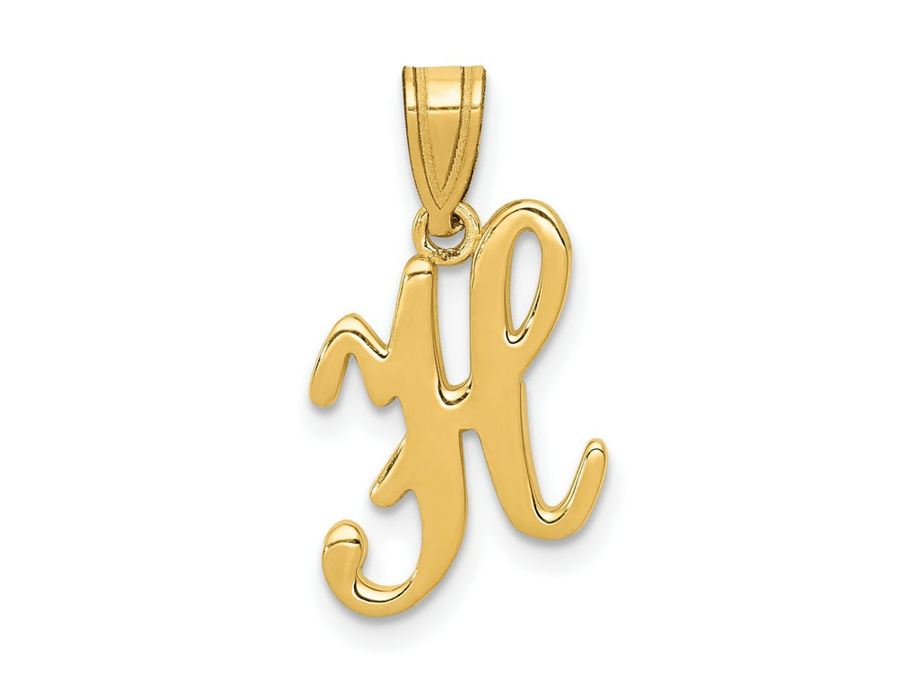 FJC Finejewelers 14 kt Yellow Gold Script Letter H Initial Charm