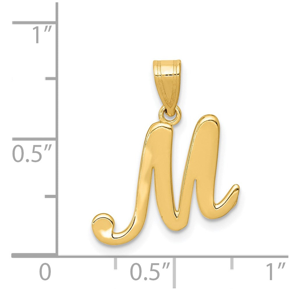 FJC Finejewelers 14 kt Yellow Gold Script Letter M Initial Charm