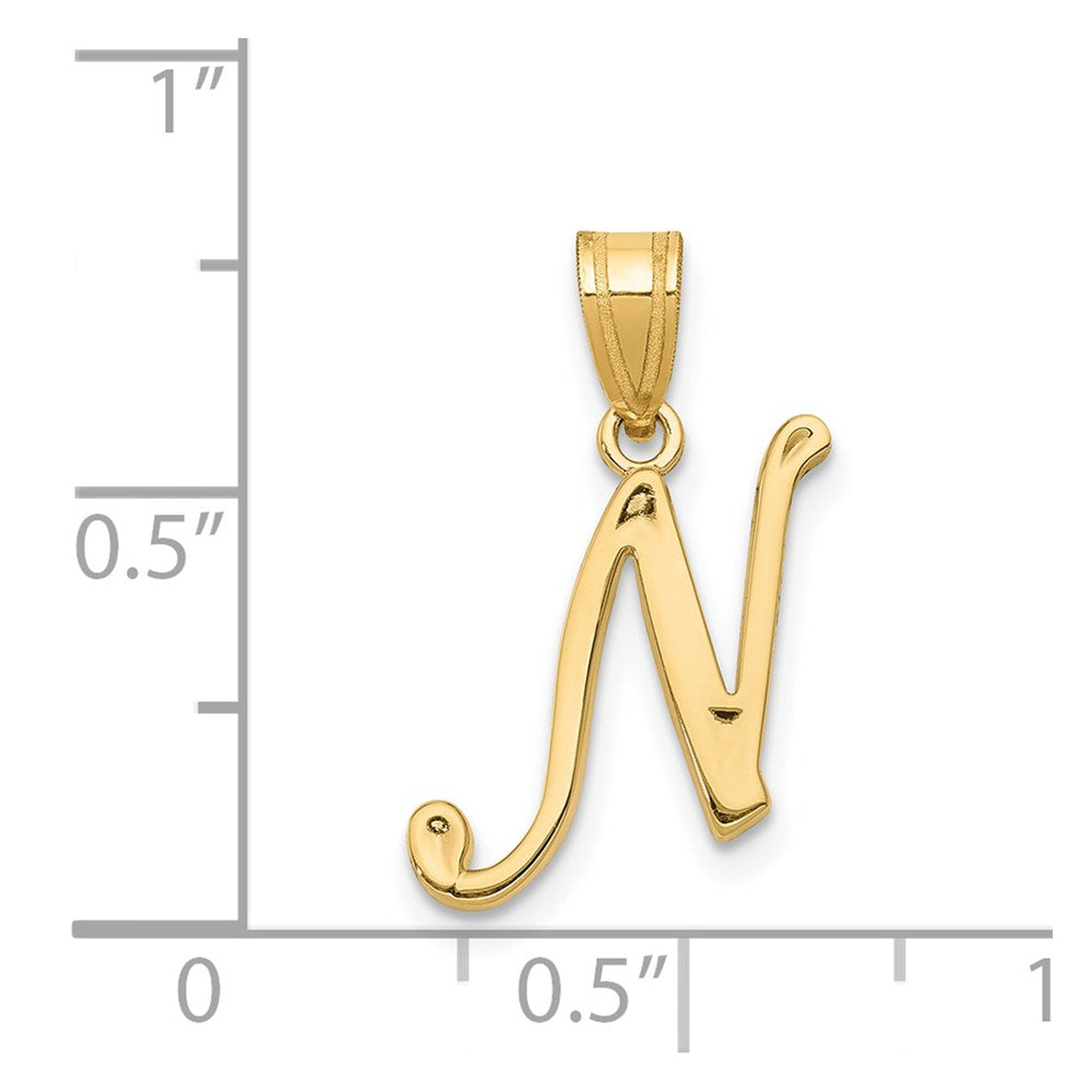 FJC Finejewelers 14 kt Yellow Gold Script Letter N Initial Charm