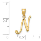 FJC Finejewelers 14 kt Yellow Gold Script Letter N Initial Charm