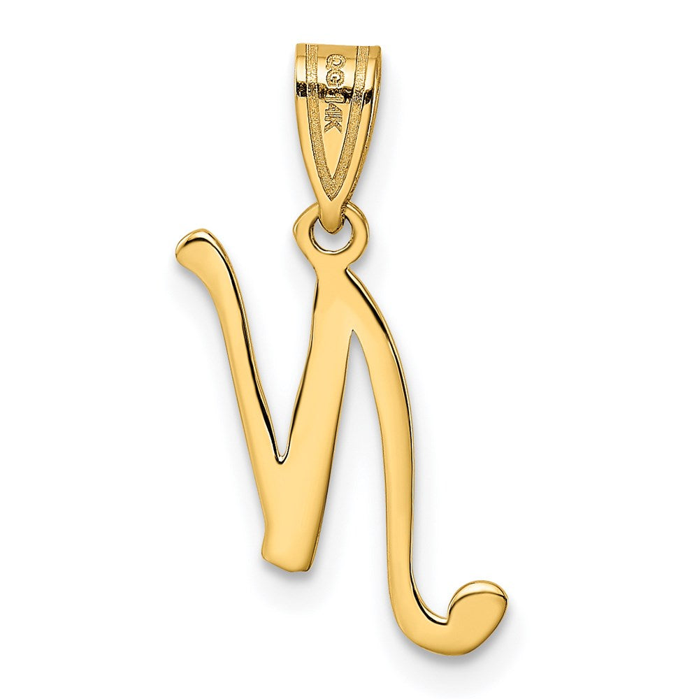 FJC Finejewelers 14 kt Yellow Gold Script Letter N Initial Charm