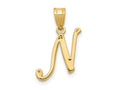 FJC Finejewelers 14 kt Yellow Gold Script Letter N Initial Charm