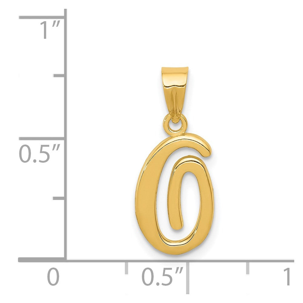 FJC Finejewelers 14 kt Yellow Gold Script Letter O Initial Charm