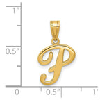 FJC Finejewelers 14 kt Yellow Gold Script Letter P Initial Charm