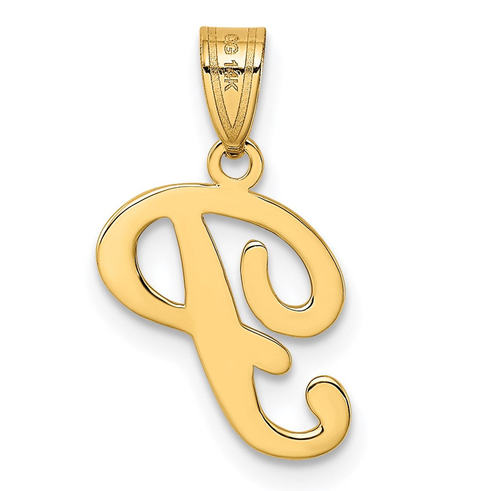 FJC Finejewelers 14 kt Yellow Gold Script Letter P Initial Charm