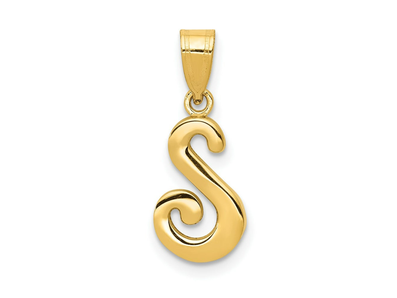 FJC Finejewelers 14 kt Yellow Gold Script Letter S Initial Charm