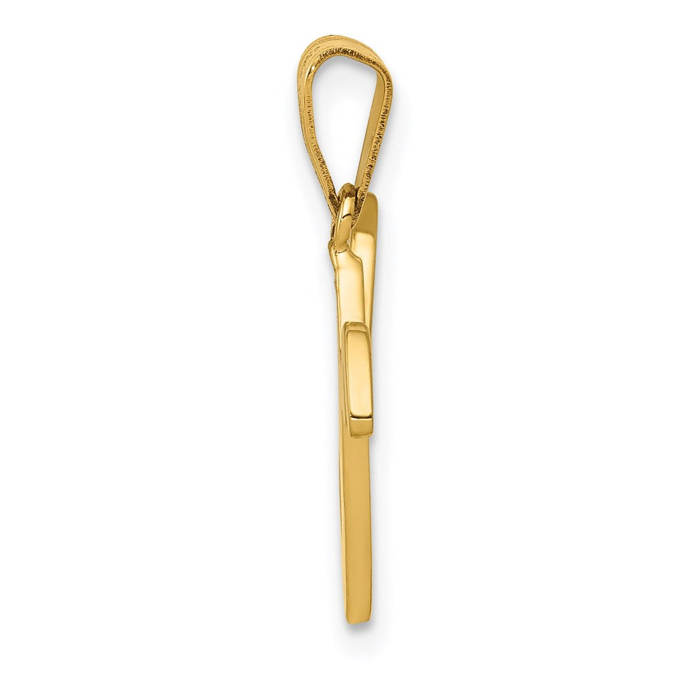 FJC Finejewelers 14 kt Yellow Gold Script Letter V Initial Charm