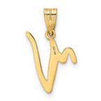 FJC Finejewelers 14 kt Yellow Gold Script Letter V Initial Charm