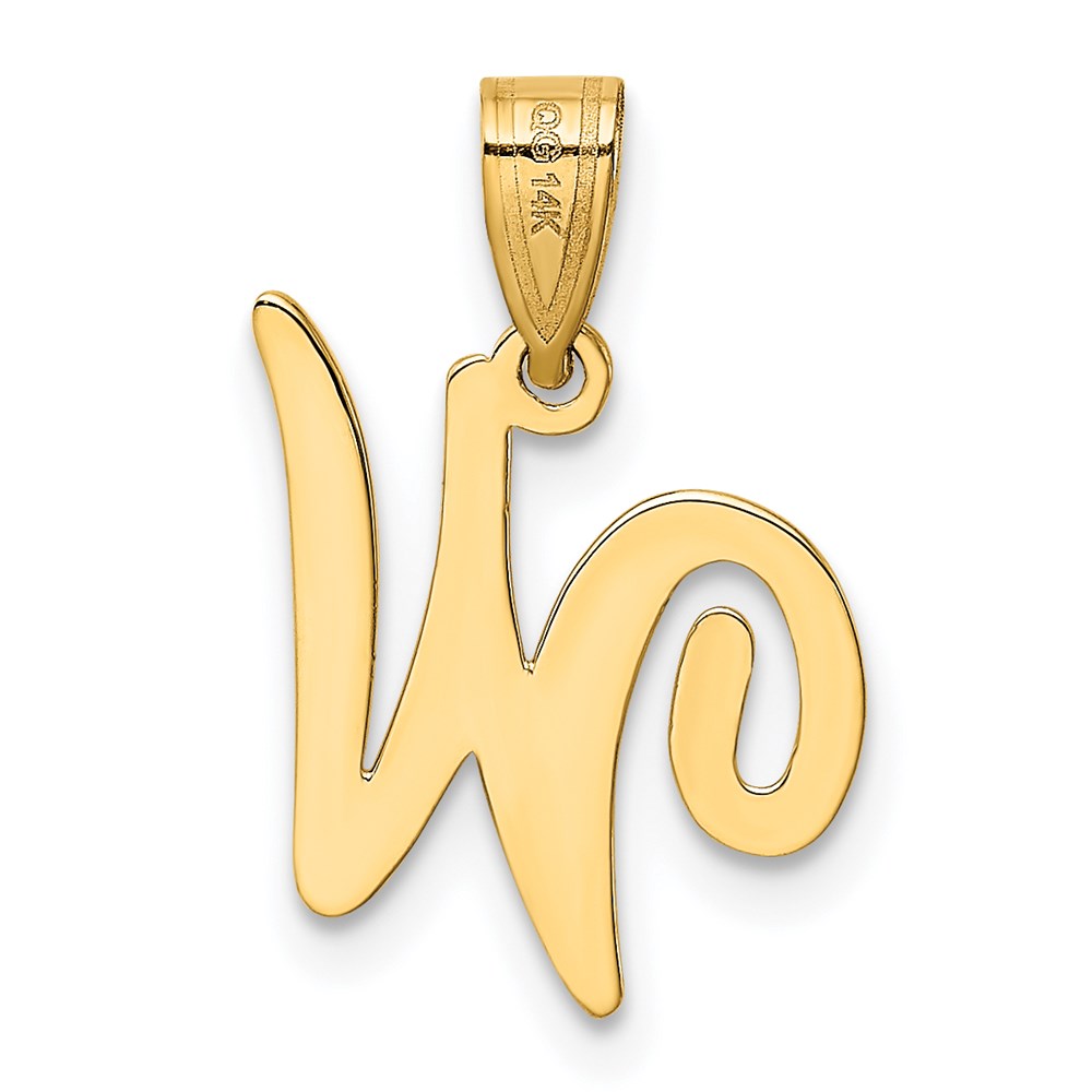 FJC Finejewelers 14 kt Yellow Gold Script Letter W Initial Charm