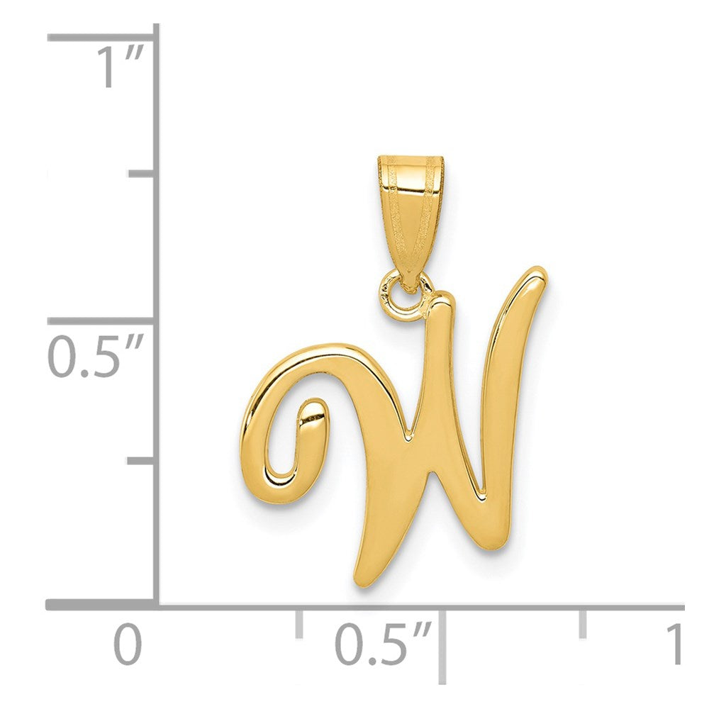 FJC Finejewelers 14 kt Yellow Gold Script Letter W Initial Charm