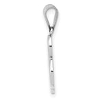 FJC Finejewelers 14 kt White Gold  Script Letter B Initial Charm 15 mm x 11 mm