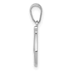 FJC Finejewelers 14 kt White Gold  Script Letter D Initial Charm 14 mm x 13 mm