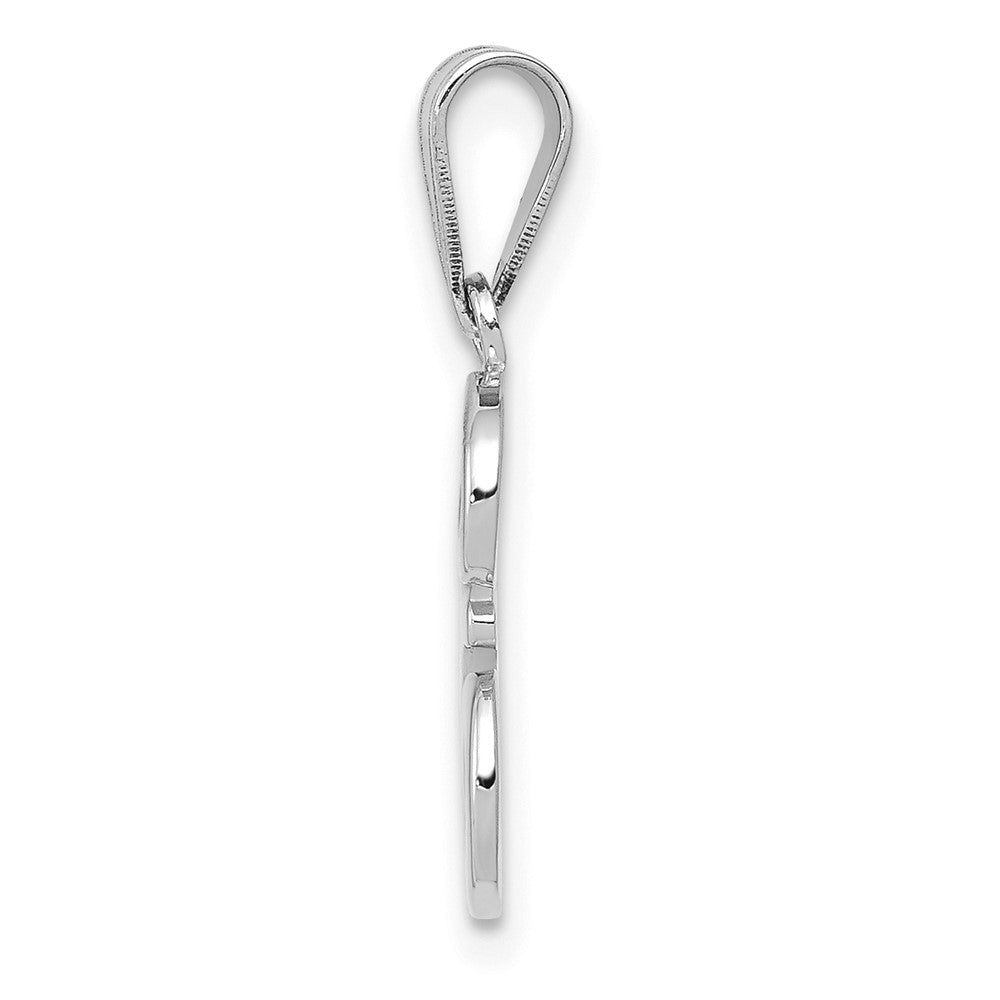 FJC Finejewelers 14 kt White Gold  Script Letter E Initial Charm