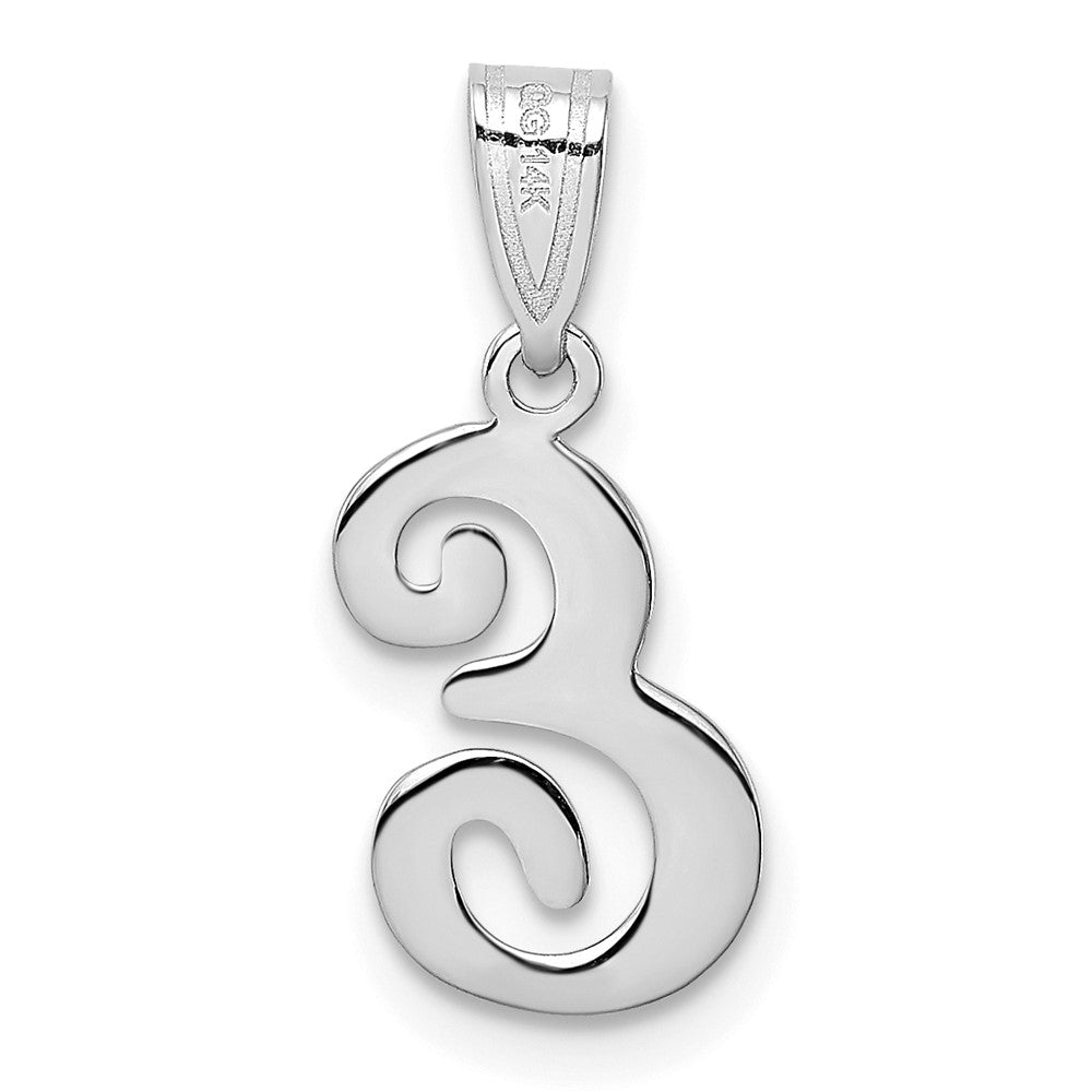 FJC Finejewelers 14 kt White Gold  Script Letter E Initial Charm