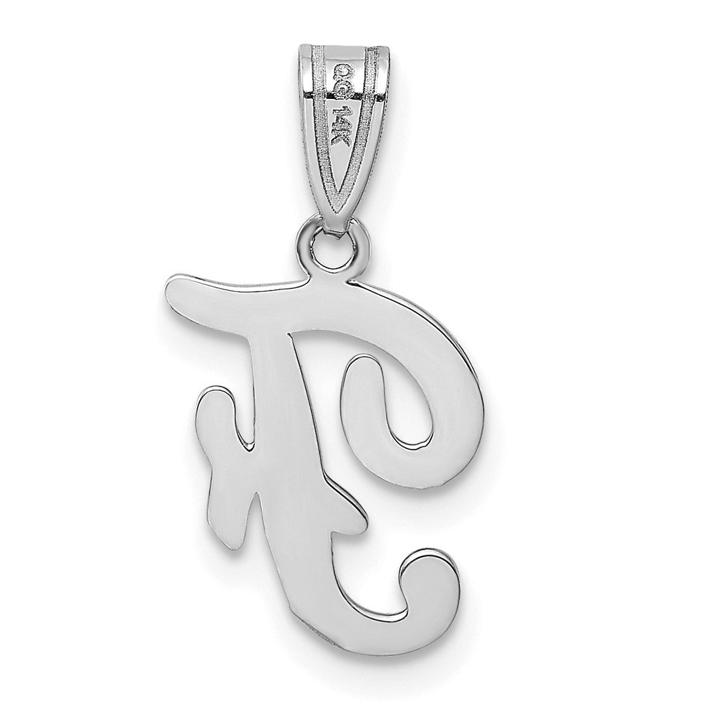 FJC Finejewelers 14 kt White Gold  Script Letter F Initial Charm