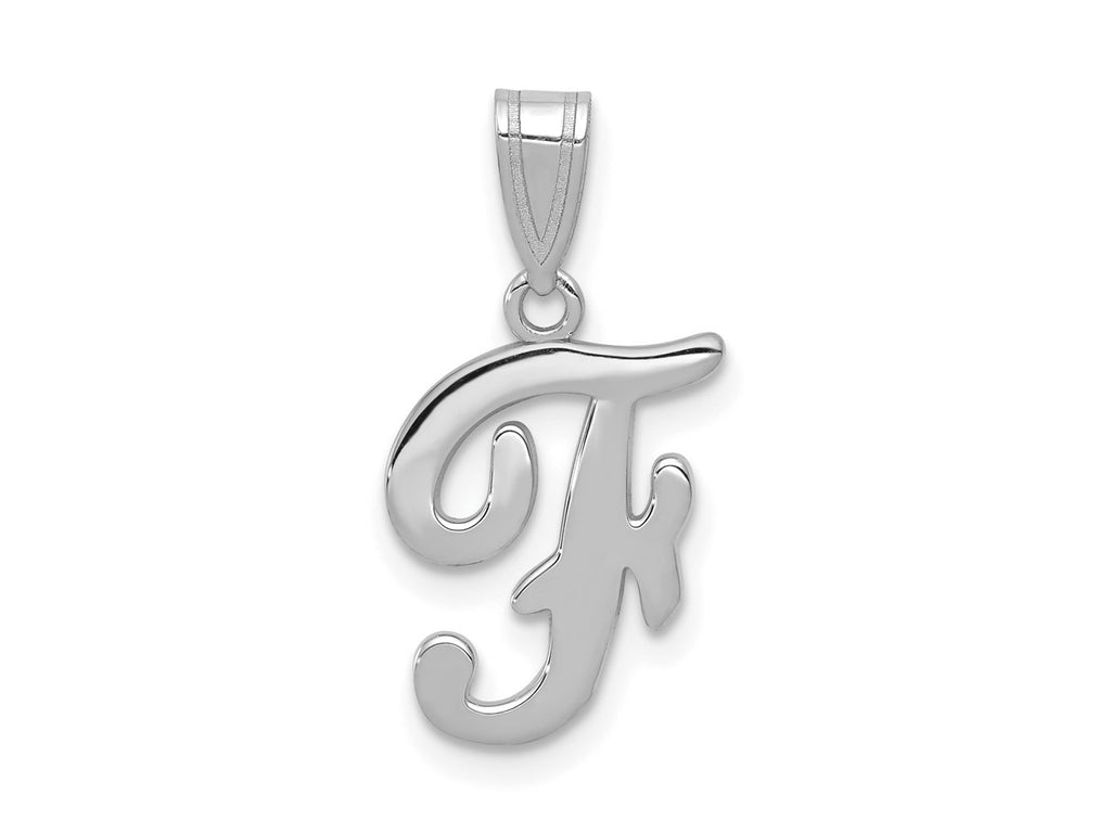 FJC Finejewelers 14 kt White Gold  Script Letter F Initial Charm