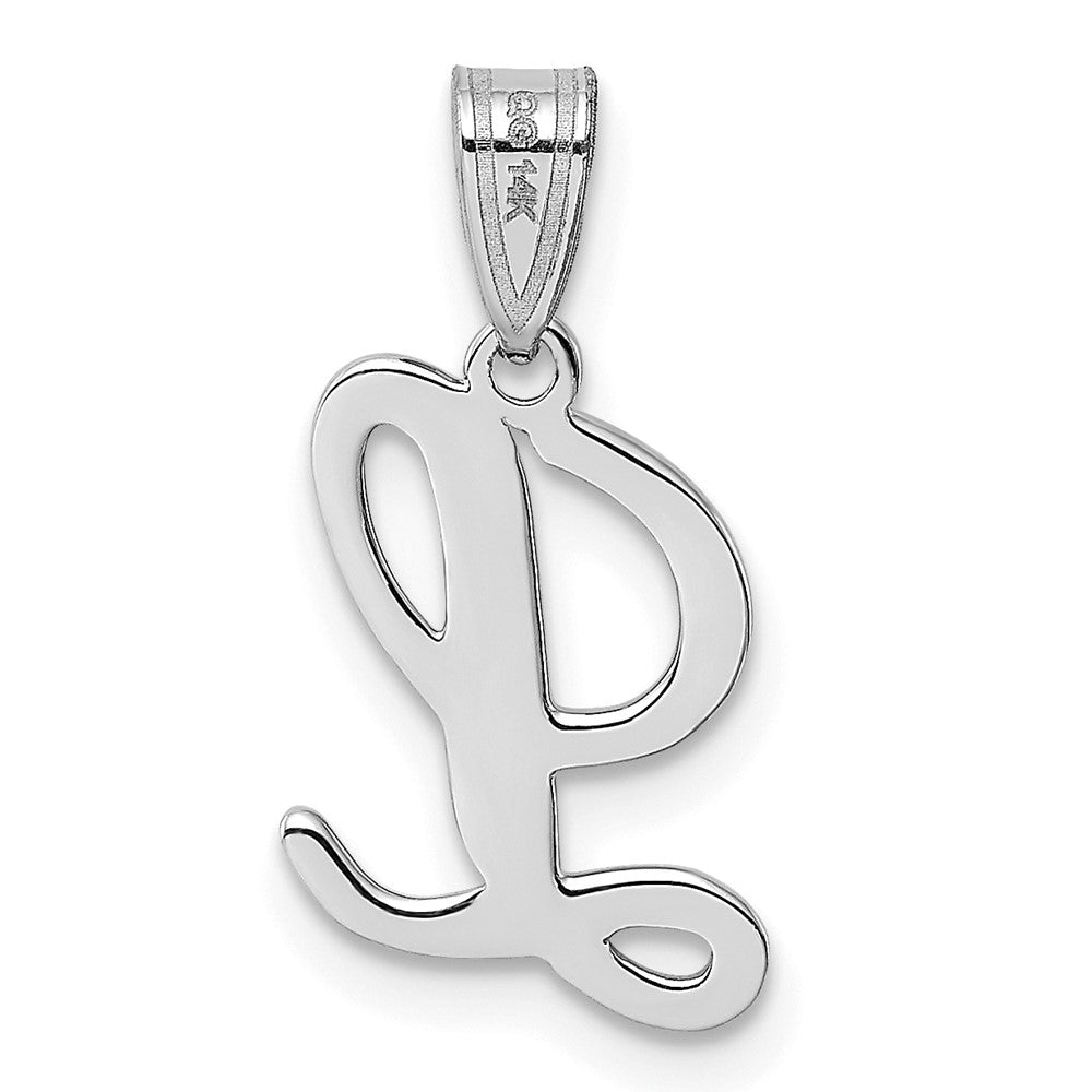 FJC Finejewelers 14 kt White Gold  Script Letter L Initial Charm