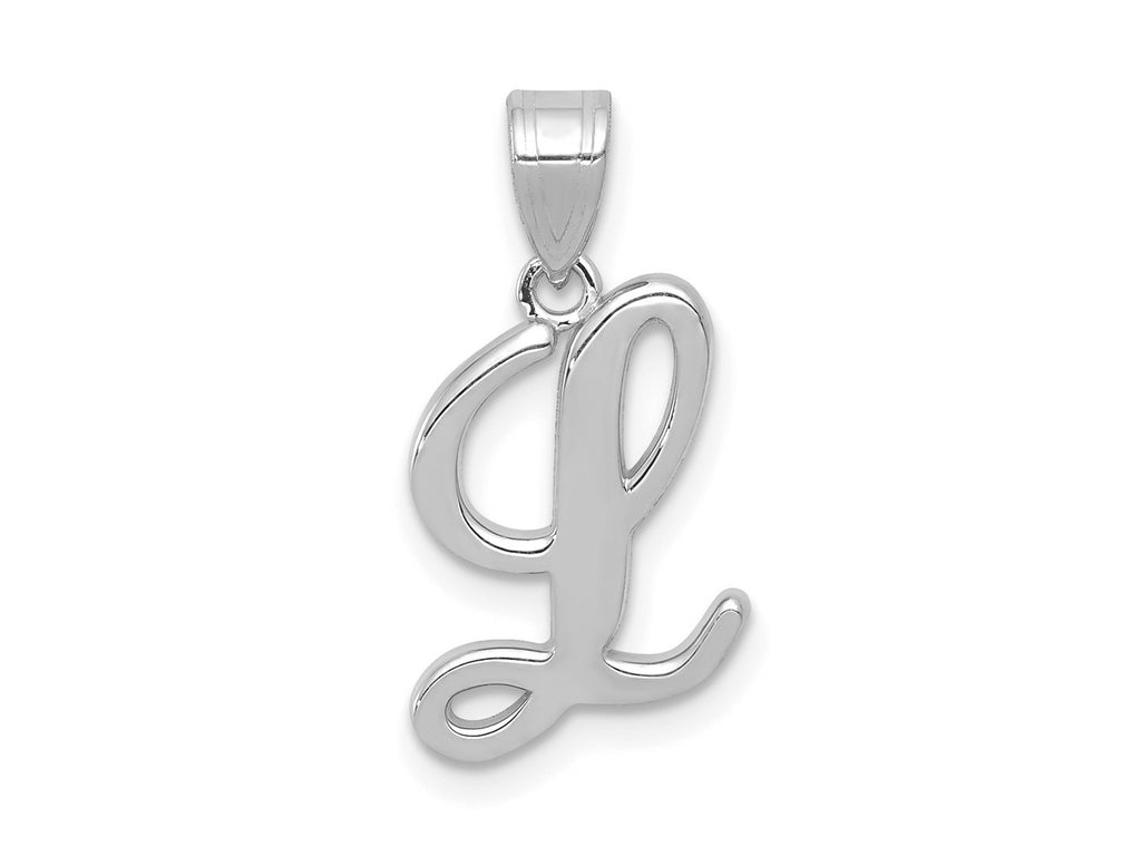 FJC Finejewelers 14 kt White Gold  Script Letter L Initial Charm