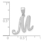 FJC Finejewelers 14 kt White Gold  Script Letter M Initial Charm
