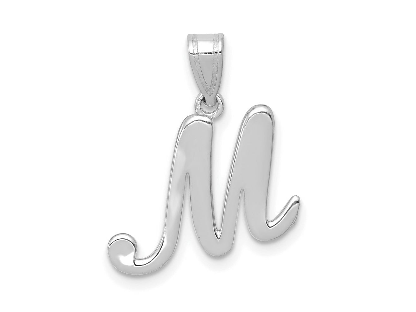 FJC Finejewelers 14 kt White Gold  Script Letter M Initial Charm